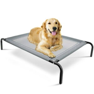 Paws & Pals Dog Bed Elevated High Quality Camping for Dogs Cats (Gray) (MM)