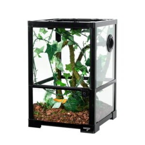 REPTILE 2 In 1 Reptile Glass Terrarium 10 Gallon 12″x12″x18″, Single Swing Door with Screen Ventilation (Knock Down)