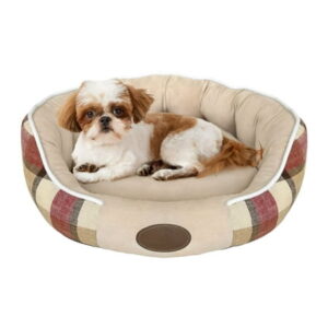 Seasonwood Comfortable Dog Bed Washable Dog Beds with Non-Slip Bottom for small medium Dogs, High Back Support Spine, 25 “x 21”