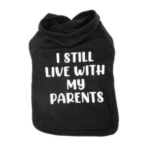 Vibrant Life Polyester Parents Graphic Dog Hoodie, Black, S