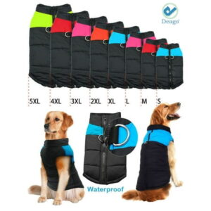 Deago Large Dog Coat Waterproof Winter Warm Dog Clothes Cat Coat Jacket Vest Apparels