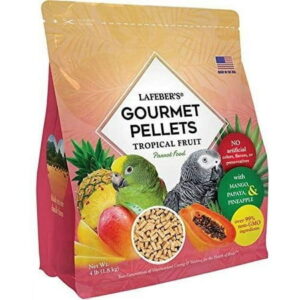 LAFEBER’S Premium Tropical Fruit Pellets Pet Bird Food, Made with Non-GMO and Human-Grade Ingredients, for Parrots, 4 lbs