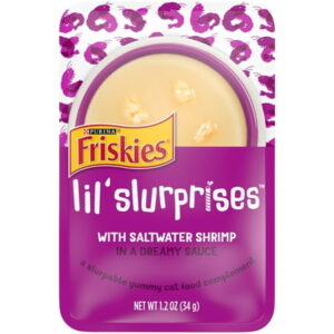 Purina Friskies Lil’ Slurprises Wet Cat Food Shrimp in Sauce, 1.2 oz Pouches (16 Pack)