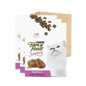 Fancy Feast Limited Ingredient Cat Treats, Savory Cravings Beef Flavor, (10 Packs of 3) 3 oz. Boxes