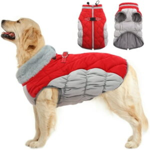 IDOMIK Padded Vest Dog Jacket Reflective Dog Winter Coat Windproof Warm Dog Jacket Comfortable Pet Apparel for Cold Weather Dog Snow-proof Vest for Small Medium and Large Dogs