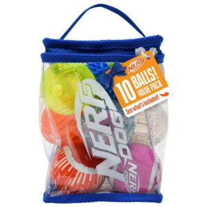 Nerf Dog Toy Ball Variety Pack for Medium & Large Dogs, 10 Pack