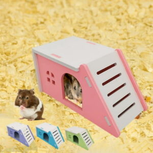 Shulemin Hamster House Italic Design Breathable Living Villa Guinea-pig Hedgehog Hideout Hut Pet Supplies