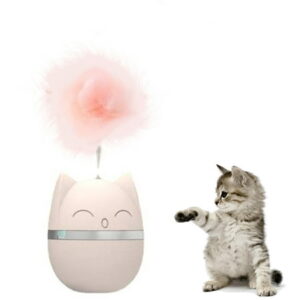 Feelers cat toy tumbler, feather Cat Toy for cat Kitten Indoor Exercise, cat Interactive Ball Toys, Pink,1 PCS