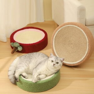 HiMiss Round Cat Scratching Pad Sisal Weave Scratcher Claw Grinder Furniture Protector Cats Training toys