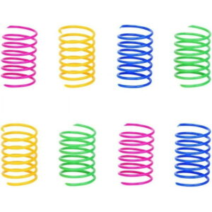 Cat Spring Toys (60 Pack), Playful Coils for Kittens, Coil Plastic for Swatting, Biting, Hunting, and Active Healthy Play, Colorful 2 Inch Spirals