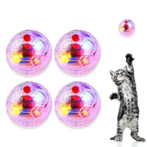 4pcs Motion Light Up Ghost Hunting Cat Ball For Cats Motion Activated Cat Ball With LED Light Pet Interactive Toy Animal Activity Toy