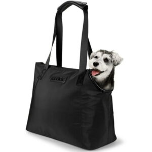 LitaiL Cat Carrier for Cats and Small Dogs, Large Pet Travel Tote Bag with Pockets and Safety Tether, Black