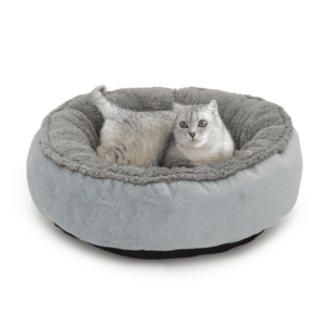 Magshion Calming Donut Dog Bed for Small to Large Dogs, Cat & Puppy Bed: Anti Stability, Luxurious Comfort, Cozy Soft Short Plush Round Pet Bed, Dark Gray