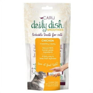 CARU Daily Dish Smoothie Lickable Treat for Cats – Chicken, 2 oz, 4 count