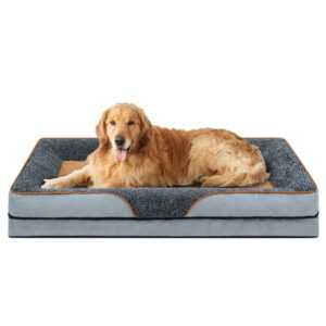 PayUSD Dog Beds for Large Dogs Orthopedic Dog Bed Sofa Large Medium Small, Supportive Egg Crate Foam Pet Couch Bed with Removable Washable Cover Non Skid Bottom S to XL, Grey