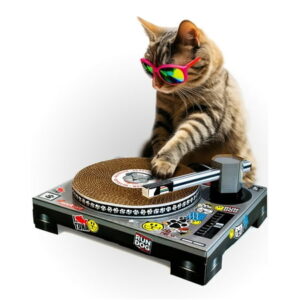 Suck UK | DJ Decks Cat Scratcher | Cardboard Cat Scratching Posts | Cat Accessories