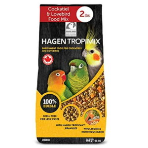 HARI Tropimix Bird Food for Cockatiels & Lovebirds, Hagen Parrot Food with Seeds, Fruit, Vegetables, Grains, Vitamins & Amino Acids, 2lb Bag