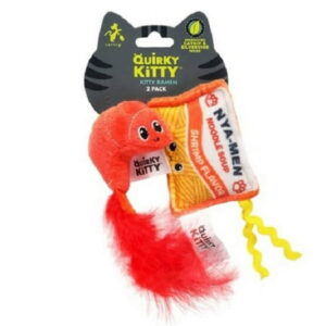 Quirky Kitty Ramen Cat Toy – 2Pk