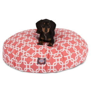 Majestic Pet Links Round Dog Bed Cotton Twill Removable Cover Machine Washable