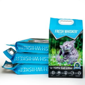 FreshWhisker Tofu Cat Litter, Odor Free Flushable Clumping Litter (4 Pack)