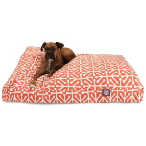 Majestic Pet | Aruba Rectangle Pet Bed For Dogs, Removable Cover, Orange, Extra Large