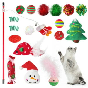 20PCS Christmas Cat Toy Stocking Assorted Creative Kitten Toy Pet Toy Set