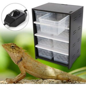 CNCEST Commercial 13W Large Acrylic Reptile Breeding Cabinet with Hygrometer Feeding Box Tank Insect Spider Turtle Cage Pet Lizard