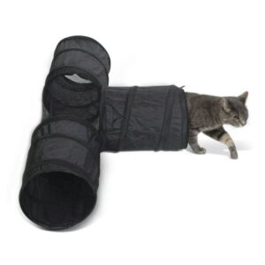 K&H Pet Products Cat Tunnel Toy 3-Way T-Tunnel Black 33 X 20 X 9 Inches