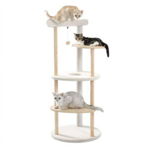 Cat Tree, ZPL Multi-Level Cat Tree Modern Cat Tower Wooden Activity Center with Scratching Posts, Climbing Tree for Cats