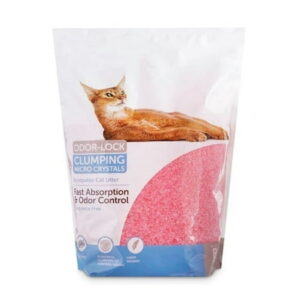 Scoopable Odor-Lock Clumping Micro Crystal Cat Litter in Pink Silica, 8 lbs.