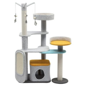 Cat Tree Tower Modern Wood Cat Tower Cat Tree Indoor Climbing Activity Tower for Large Cat with Scratching Posts (Type2)