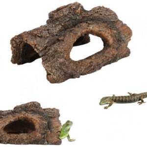 Kritne Simulation Reptile Hide Cave,Simulation Resin Tree Bark Amphibians Reptile Hide Cave Landscape For Scorpion Lizard,Reptile Box Landscape