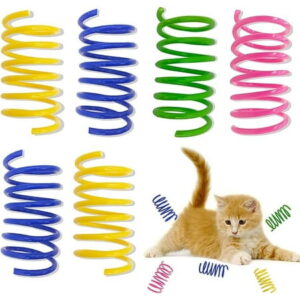 SOCATER Cat Spring Toys 30 Packs Colorful Plastic Spring Coils Attract Cats to Swat, Bite