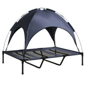 Elevated Dog Bed with Canopy- Navy 48×36