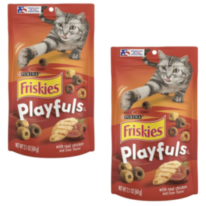 Purina Friskies Playfuls With Chicken and Liver Flavor Cat Treats 2.1oz – Pack of 2