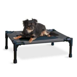 K&H Pet Products Original Pet Cot Elevated Dog Bed Charcoal/Black Small 17 X 22 X 7 Inches