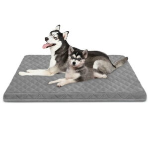 PROCIPE Dog Bed for Large Dog Crate Mat 47″x39″ Washable Pet Bed with Removable Cover Grey