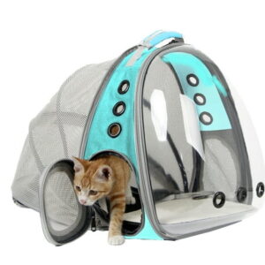 Halinfer Back Extension Cat Backpack, Pet Carrier Backpack for Kitten and Small Dog up to 12 Pounds