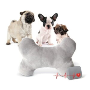 K&H Pet Products Mother’s Heartbeat Calming Dog Toy Bone Pillow Gray Small Breed Heartbeat 8 Inch