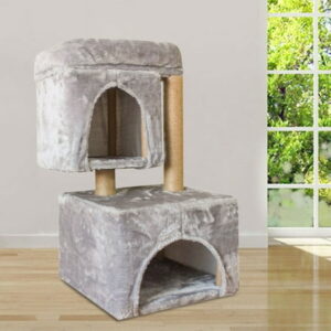 Cat Tree Condo Tower Bed Furniture Cat Climbing Frame Perches Play House Grey