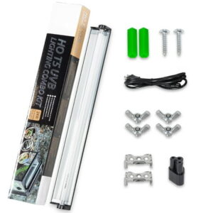 ECOSUB UVB Reptile Light for Reptile Tank Accessories, 24W T5 HO UVB Lighting Combo Kit, Black