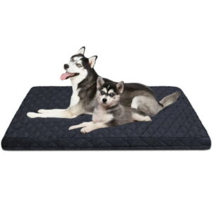 PROCIPE Dog Bed for Large Dog Crate Mat 47″x39″ Washable Pet Beds with Removable Cover Dark Grey