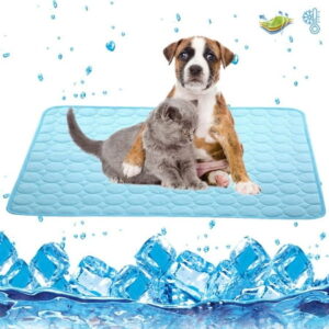 Dog Cooling Mat Large Cooling Pad Summer Pet Bed for Dogs Cats Kennel Pad Breathable Pet Self Cooling Blanket Dog Crate Sleep Mat Machine Washable（S）