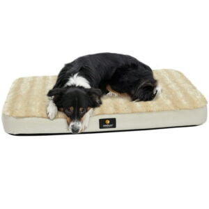 Veehoo Soft Air Mattress Dog Bed, Orthopedic Pet Beds with Fluffy Comfort Bed Cover, Large, Oyster