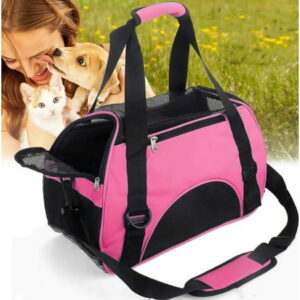 Haokaini Cat Carrier,Soft-Sided Pet Travel Carrier for Cats,Dogs Puppy Comfort Portable Foldable Pet Bag Airline Approved,Pink