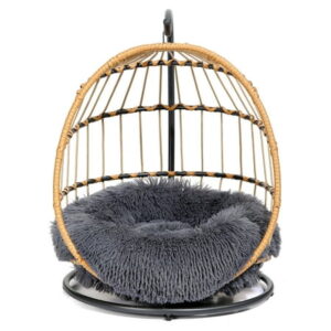 SWITTE Wicker Pet Bed Hammock Hanging Swing Cat Bed Dog & Cats Indoors & Outdoors,Dark Grey