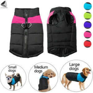 PULLIMORE Winter Warm Dog Jackets Pet Vest Coats Waterproof Windproof Padded Cold Weather Pets Clothes for Small Medium Large Dogs (M, Pink)