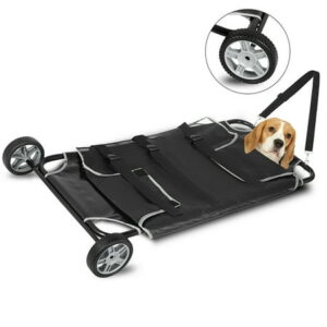 45in Animal Carriers, Pet Stretcher, Animal Stretcher Dog Transport Dog Stretcher Pet Trolley with Wheels, Pet Transport Stretcher, Pet Transport Trolley Animal, Black