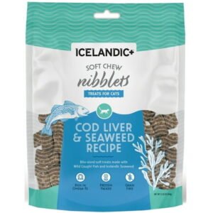 Icelandic+ Soft Chew Nibblets Cod Liver & Seaweed Cat Treat 2.25-oz Bag
