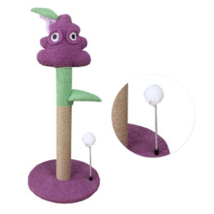 Interactive Purple Grape Shape Cat Climbing Tree Tower with Sisal Claw Grinding – Multifunctional Kitten Activity Center